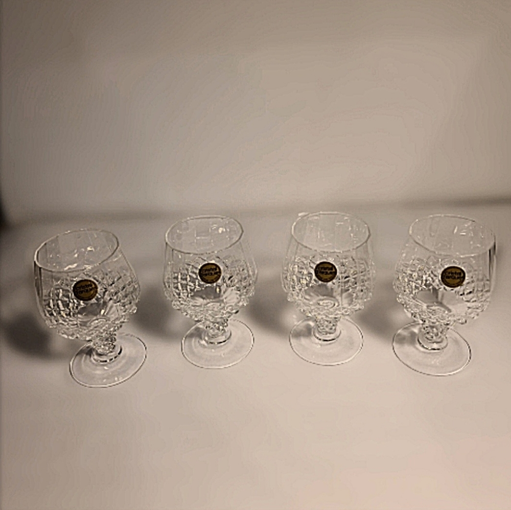 *NWOT Cristal D'Arques Longchamp Brandy/Cognac Snifters Glasses set of 4